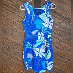 Columbia Sportswear Company Fishing Gear SPF50 Blue Floral Dress Small